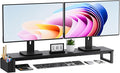 Dual Monitor Stand Riser, 41.5'' Extra Long Wood Monitor Stand Desktop Organizer by Unknown