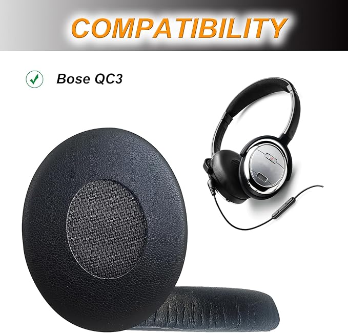 Bose QC3 Earpads, Headphones Replacement Ear Pads Memory Foam Ear Cushion Cover - Image 3