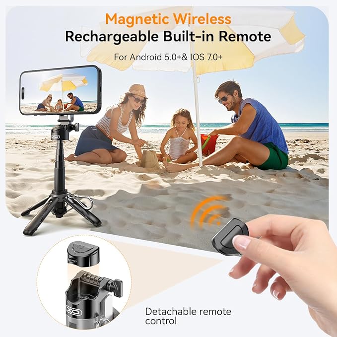 Magnetic Selfie Stick for iPhone, 4 in 1 Multifunctional Portable Selfie Sticks - Image 6