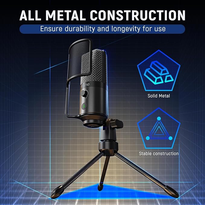 FIFINE Podcast Recording Microphone, PC USB Condenser Microphone - Image 5