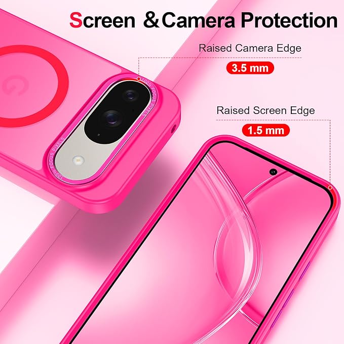 Magnetic for Google Pixel 9/Pixel 9 Pro Case, Shockproof Slim Translucent Matte - Image 3
