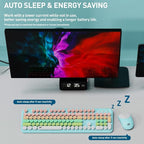 Wireless Keyboard and Mouse Set, 105 Round Keys Full-Size Cute Colorful - Image 4