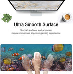 Vibrant Underwater World Desk Mat, Large Tropical Fishes on Coral Reefs Gaming - Image 5