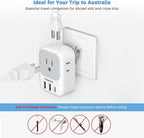 Australia Plug Adapter, TESSAN New Zealand Power Adapter - Image 2