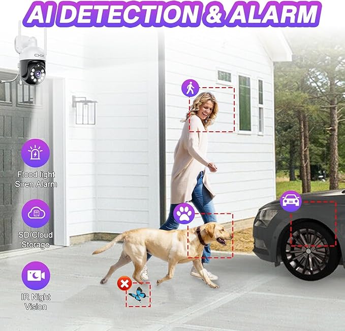 5MP PTZ Security System:CKK 4 PCS Wireless Cameras - Image 4