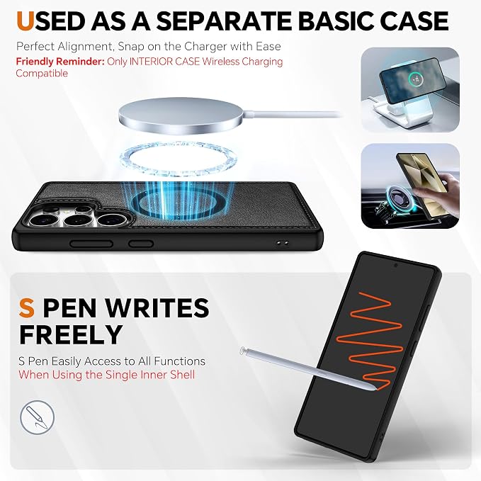 TUCCH Wallet Case for Galaxy S25 Ultra, 2 in 1 Wrist Strap RFID Blocking 4 Card - Image 4