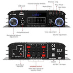 Facmogu S-288 4 CH Bluetooth 5.0 Home Audio Amplifier, RMS 45Wx4, Max 600W HiFi - Image 3