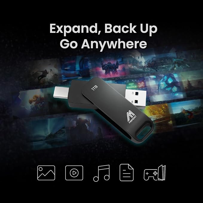 MMOMENT MU P50 1TB External SSD – USB-C & USB-A Portable Solid State Drive - Image 7
