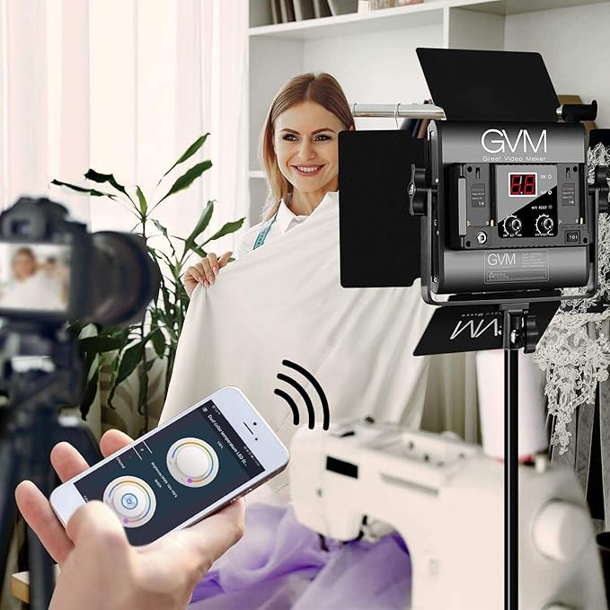 GVM 560 LED Video Light, Dimmable Bi-Color, 2 Packs Photography Lighting - Image 3