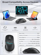 R108 Bluetooth Wireless Mouse – Dual Bluetooth ＆ 2.4GHz USB Receiver, 4 DPI - Image 7