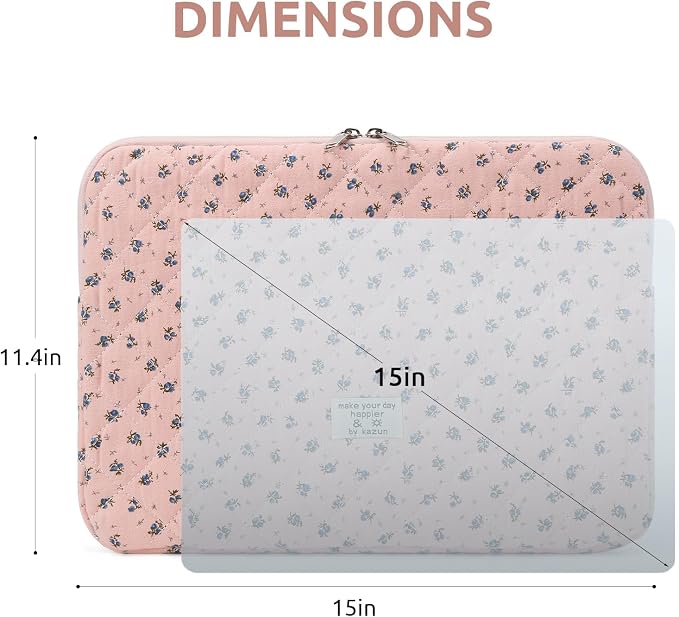 Puffy Laptop Sleeve 13-15.6 Inch Cute Quilted Laptop Protective Case Padded - Image 7