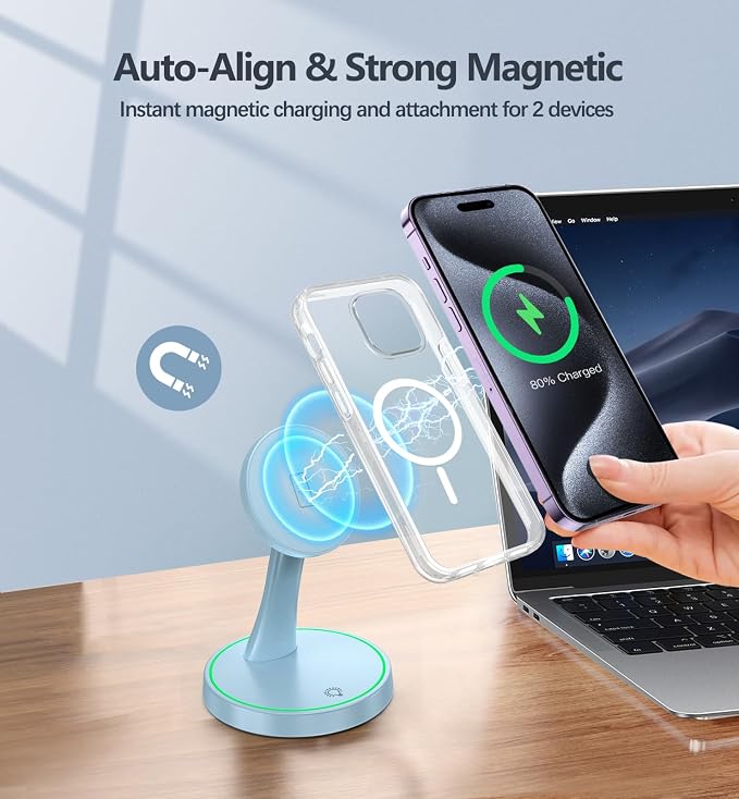 Magnetic Wireless Charger Stand 15W Fast Mag-Safe Charger - Image 6
