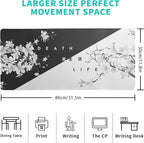 Black and White Mouse Pad 31.5 X 11.8 Inch Japanese Cherry Blossom Extended - Image 2
