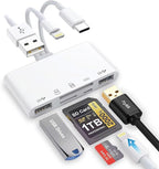 SD Card Reader for iPhone/iPad, 5-in-1 Universal Memory Card Reader for SD/TF by Hoenkeips