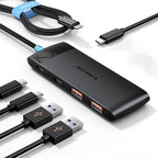 USB C Hub with 10Gbps 2 USB 3.2 & 2 USB C 3.2, Charging Port, USB Port Extender by Lemorele