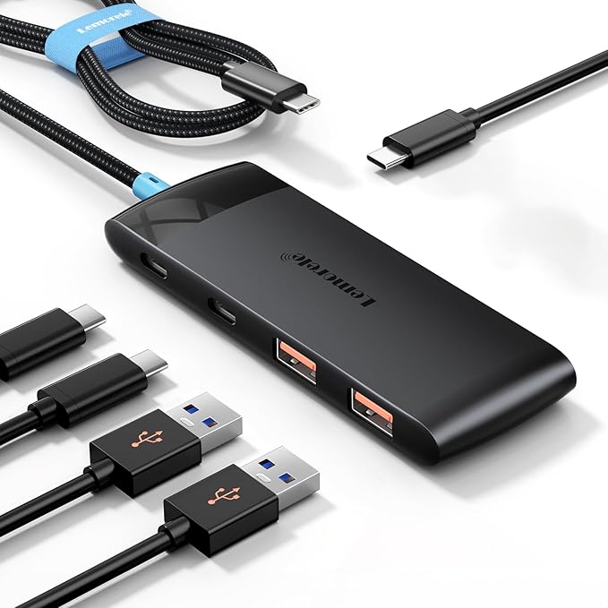 USB C Hub with 10Gbps 2 USB3.2 & 2 USB C 3.2, Charging Port, USB Port Extender by Lemorele