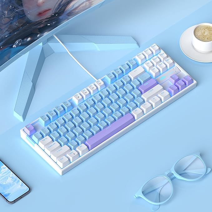 MageGee 75% Mechanical Gaming Keyboard, LED Blue Backlit, 87 Keys Compact TKL - Image 8