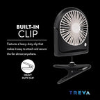 Treva 5 Inch Rechargeable Powered Clip Fan 3 Speed Slim and Portable Indoor and - Image 4