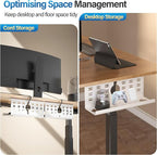 2 Pack Cable Management Under Desk White, Cinati 32" Large Cable Management Tray - Image 6