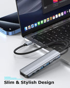 USB C Hub Multiport Adapter for Laptop MacBook Air/Pro, 100W PD, 2xUSB-A 3.0 - Image 7