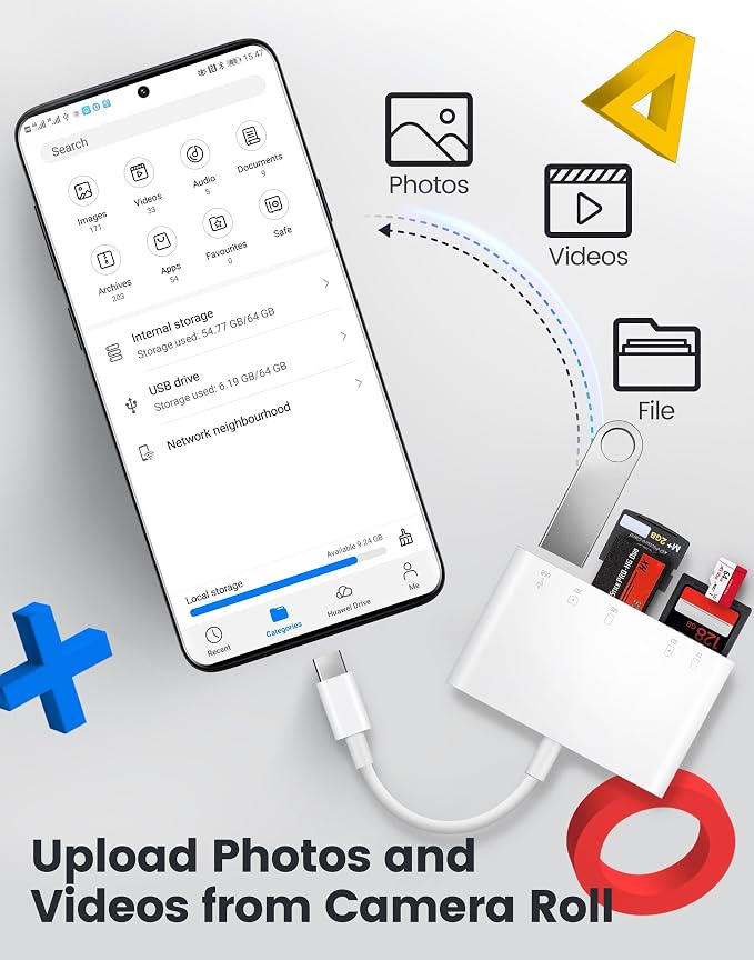 USB C SD Card Reader, USB-C to SD MicroSD XD Picture MS Memory Stick Cards - Image 4