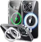 MAGIC JOHN for iPhone 15 Pro Case 360° Rotatable Magnetic Invisible Stand by MAGICJOHN