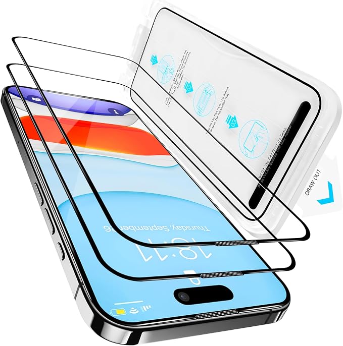 2 Pack Screen Protector for iPhone 16 Pro, Durable and Drop-Proof by Vongong