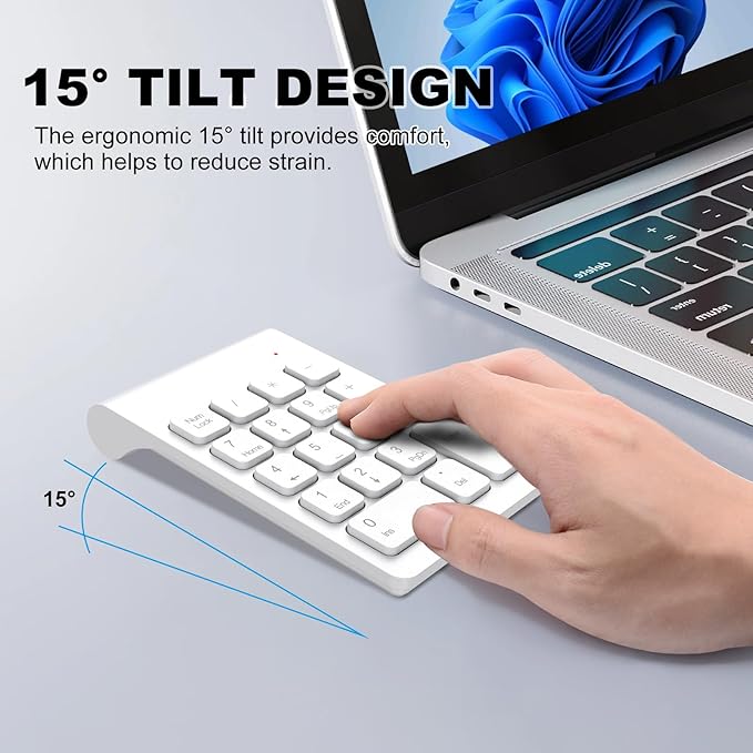 TRELC Wireless Numeric Keypad, Mini 2.4G 18 Keys Number Pad, Portable Silent - Image 3