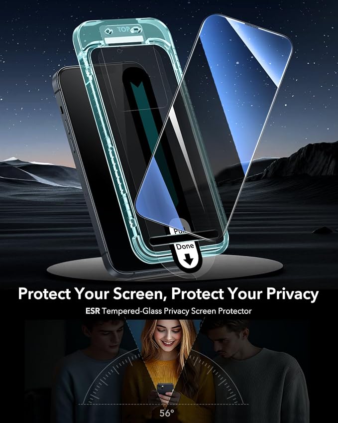 ESR 3 Pack for iPhone 16e/ iPhone 14/ iPhone 13/13 Pro Privacy Screen Protector - Image 2