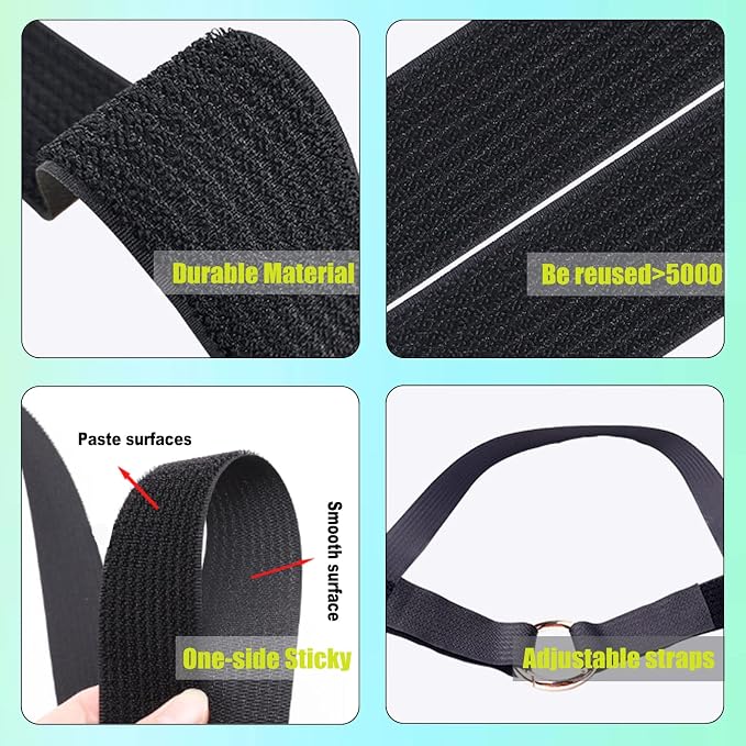 2 Rolls 32.2ft 1 Inch Wide Cable Ties, Jumpso Adjustable Fastening Zip Ties - Image 4