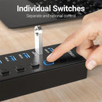 Powered USB Hub, 11-Port USB 3.0 Hub Splitter - Image 3