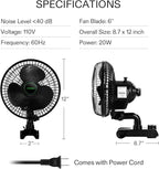 VIVOSUN AeroWave A6 6-Inch Clip-on Fan, Patented Portable Indoor Fan - Image 7