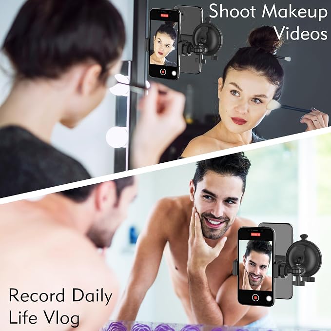 Shower Mirror Phone Holder, Suction Cup Mirror Phone Mount - Image 2