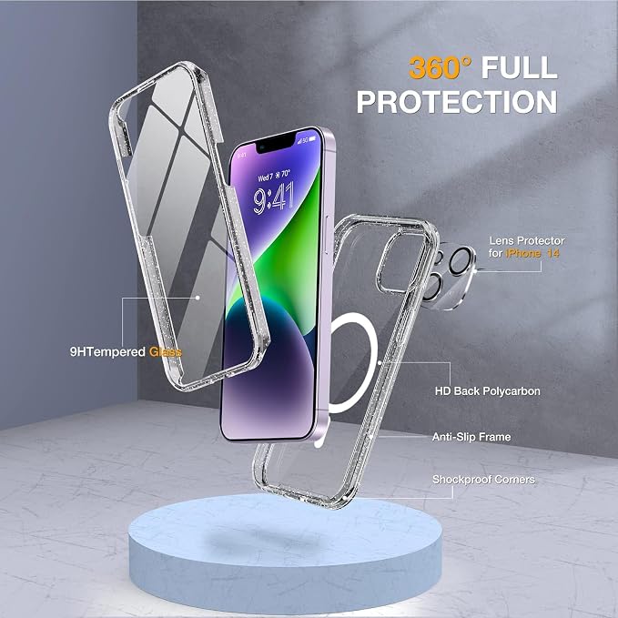 Miracase Magnetic for iPhone 14 Case 6.1", Full-Body Protective Bumper 14 Phone - Image 3