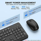 Wireless Keyboard and Mouse Combo, Full-Size Silent Ergonomic Keyboard and - Image 5