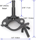 PHOCUS Half Coupler Clamp with 5/8" Baby Pin, Heavy Duty Truss Clamp on Round - Image 3