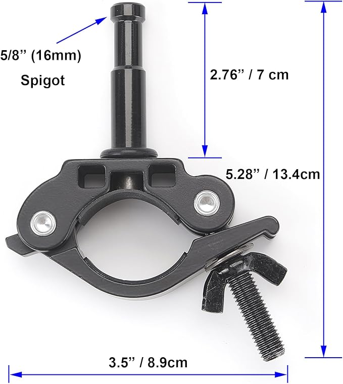 PHOCUS Half Coupler Clamp with 5/8" Baby Pin, Heavy Duty Truss Clamp on Round - Image 3