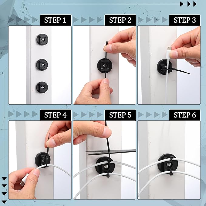Yookeer 60 Pieces Magnetic Zip Tie Mount Multipurpose Cable Holder Magnets - Image 4
