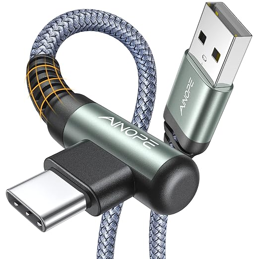 AINOPE Type C Cable Right Angle, 3.1A USB Type C Cable Fast Charging, Nylon - Image 8