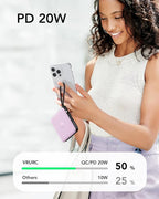 VRURC Portable Charger with Built-in Cable, 10000mAh Power Bank, 22.5W/PD20W - Image 2