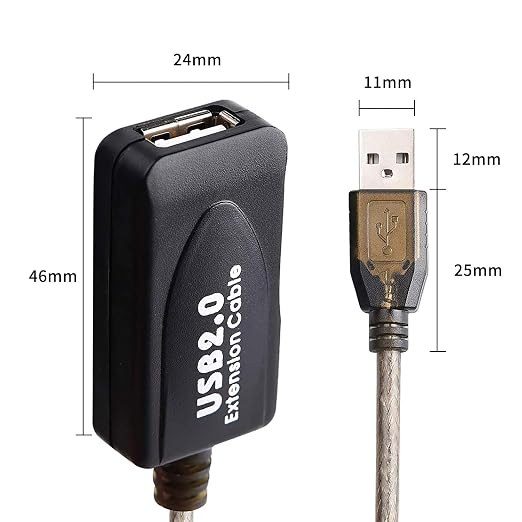 130 FT USB Extension Cable, USB 2.0 Type A Male to A Female Active Repeater - Image 2