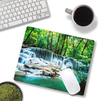 Mouse Pad, Forest Waterfall Natural Scenery Mouse Pad Custom Design, Square - Image 4