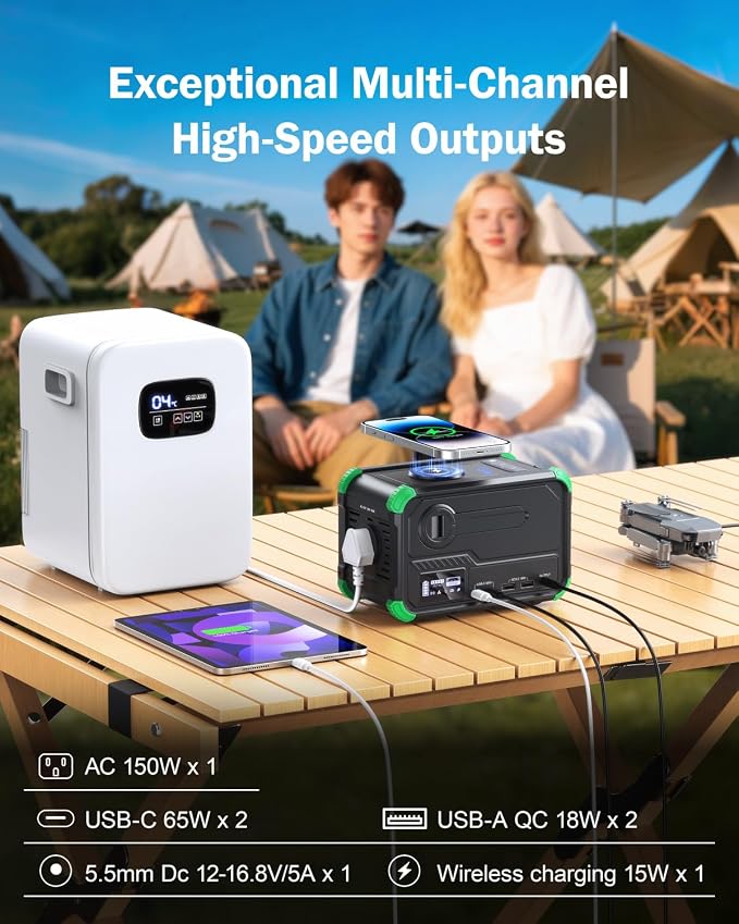 BROWEY Portable Power Station 153Wh Small Solar Generator - Image 2
