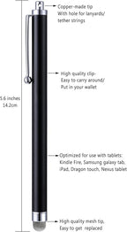 Stylus Pens, CCIVV 4 Pcs 5.6 Inches Mesh Tip Stylus - Image 2