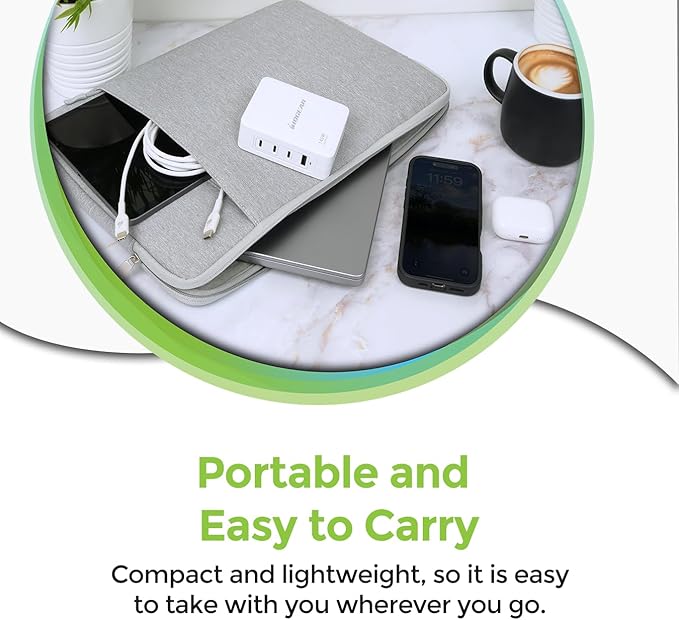 IOGEAR GearPower 145W Multiport Charger, 4 Port, USB-C Cable, iPhone 16 - Image 8