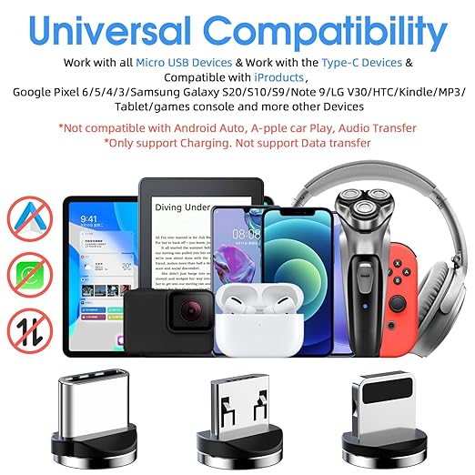 Magnetic Charging Cable, 540° Rotating Magnetic Phone Charger 3 in 1 Magnetic - Image 6