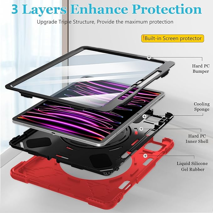 Case for iPad Pro 12.9 2022/2021/ 2020/2018: Cover for iPad Pro 12.9 6th/ 5th/ - Image 6