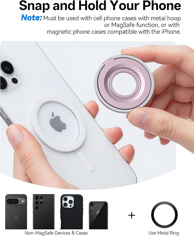 Magnetic Phone Grip for MagSafe Ring Holder, Two-Sided Magnets Phone Ring Grip - Image 5