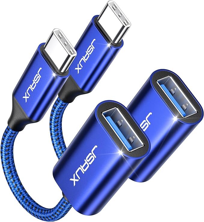 JSAUX USB C to USB Adapter, USB Type C Male to USB 3.0 Female OTG Cable-Blue by JSAUX