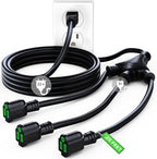 Maximm Extension Cord Splitter 12/3 AWG 1 to 3 Outlet, 25 Ft Black Indoor by MaximmCable